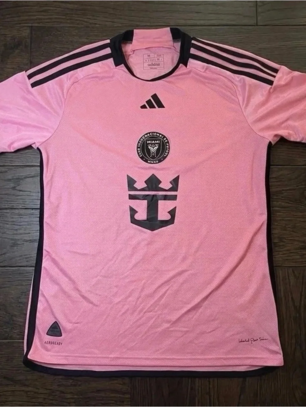 adidas Men’s Pink Athletic Crew Neck Jersey with Black Accents